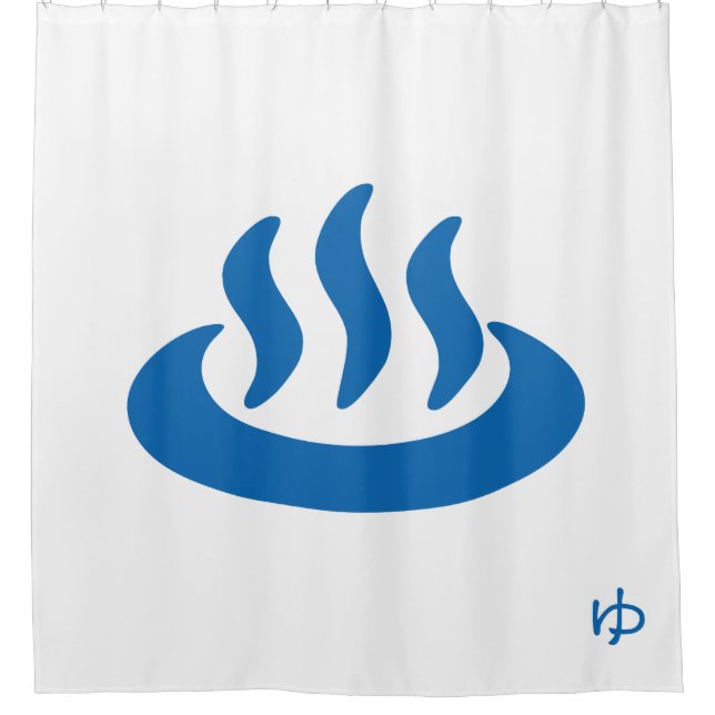 Rideaux De Douche Signe de Japonais de 温泉 de source thermale de ♨ (Devant)
