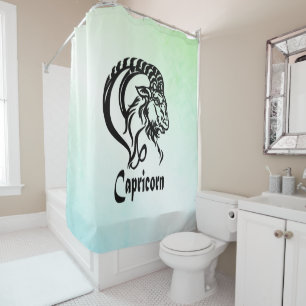 Rideaux De Douche Signe du zodiaque Capricorne et symbole vert