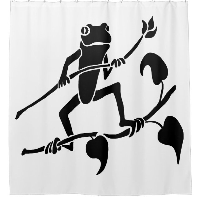Rideaux De Douche Silhouette de grenouille d'arbre (Devant)