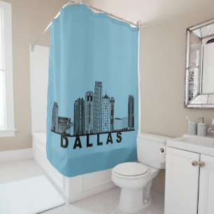 Rideaux De Douche Silhouette de l'horizon de Dallas