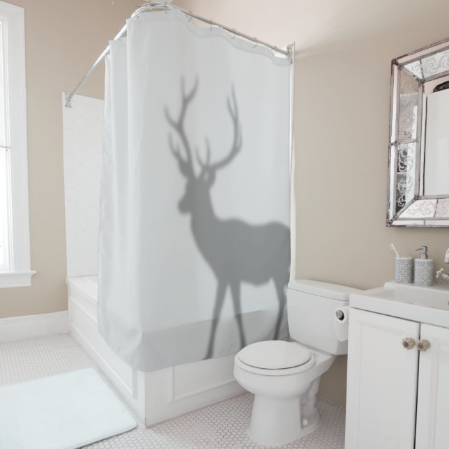 Rideaux De Douche Silhouette des cerfs sauvages (En situation)