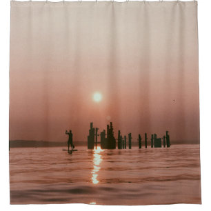 RIDEAUX DE DOUCHE SILHOUETTE PHOTO DE LA PERSONNE TITULAIRE DU BATEA