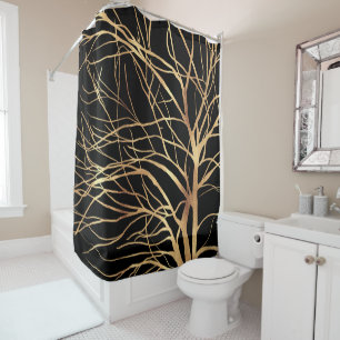 Rideaux De Douche Silhouette Silhouette Silhouette Minimale Noir Des