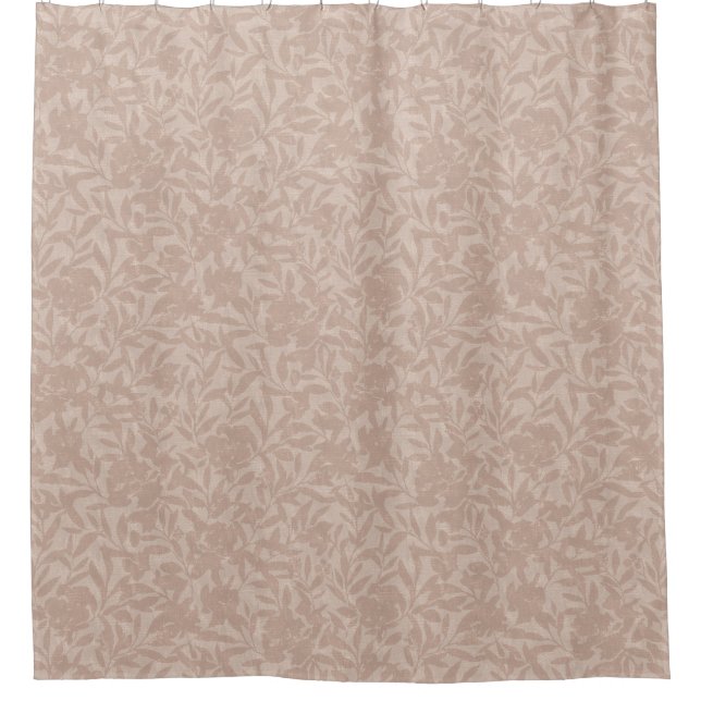 Rideaux De Douche Silhouettes florales mousse mocha tan chaud (Devant)