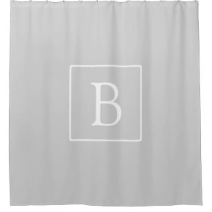 Rideaux De Douche Simple Light Grey monogram