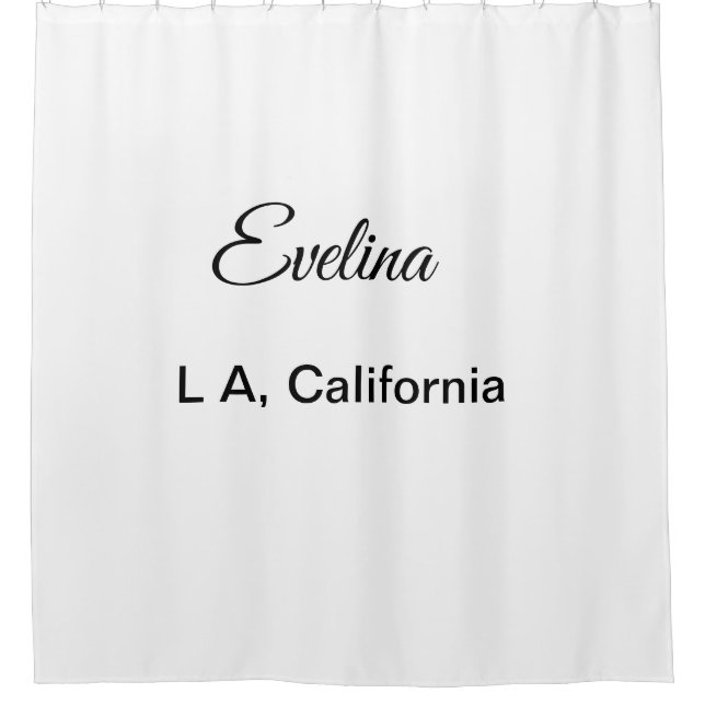 Rideaux De Douche Simple minimal add your name text place city custo (Devant)