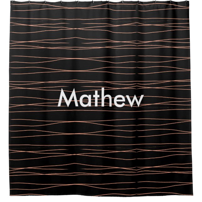 Rideaux De Douche Simple monogramme ajouter votre nom lettre man min (Devant)