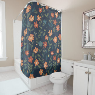 Rideaux De Douche Simple Prairie Navy Foncé