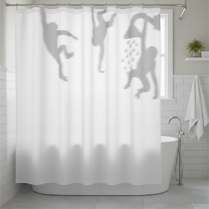 Rideaux De Douche Singe drôle dans la douche silhouette ombre