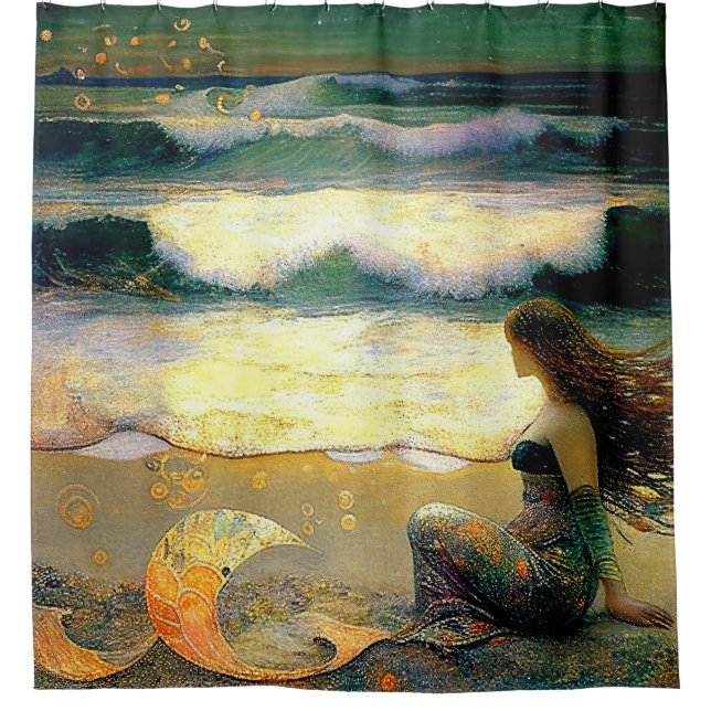 Rideaux De Douche Sirène et Golden Sea Sprites (Devant)