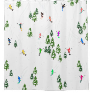 Rideaux De Douche Ski alpin Ski Ski Arbres d'hiver