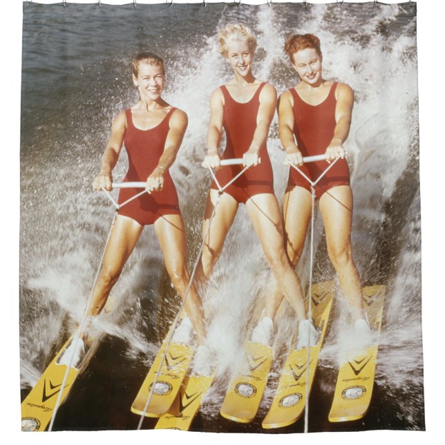 Rideaux De Douche Ski d'eau vintage gallons (Devant)