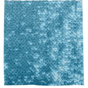 Rideaux De Douche Sky blue shiny fabric with sequins, abstract backg