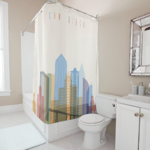 Rideaux De Douche Skyline de San Diego City