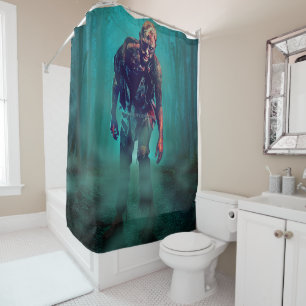 Rideaux De Douche SlipperyJoe terrifiante figure de zombie isolé omi