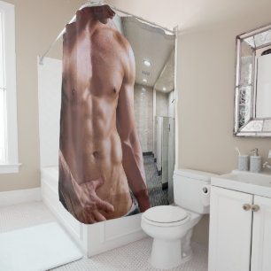 Rideaux De Douche SlipperyJoe's Homme six pack chemiserie sexy muscu