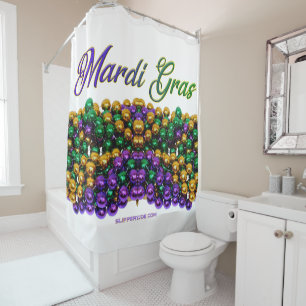 Rideaux De Douche SlipperyJoe's Mardi Gras Colliers en perles violet