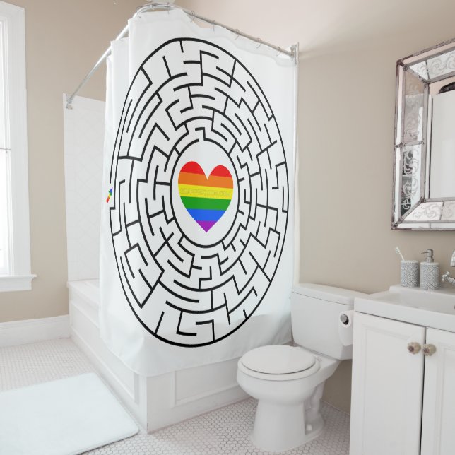 Rideaux De Douche SlipperyJoe's orgueil labyre de labyrinthe de flèc (En situation)