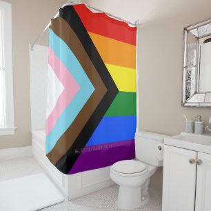 Rideaux De Douche SlipperyJoe's Progress Pride Drapeaux gay cadeaux 
