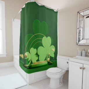 Rideaux De Douche SlipperyJoe's Saint Patrick's Day trèfle à trois f