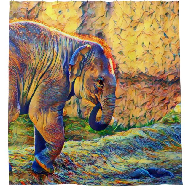 Rideaux De Douche smartmix animal - éléphant bébé (Devant)