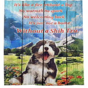 Rideaux De Douche Smile Shih Tzu Avec De Beaux Paysages