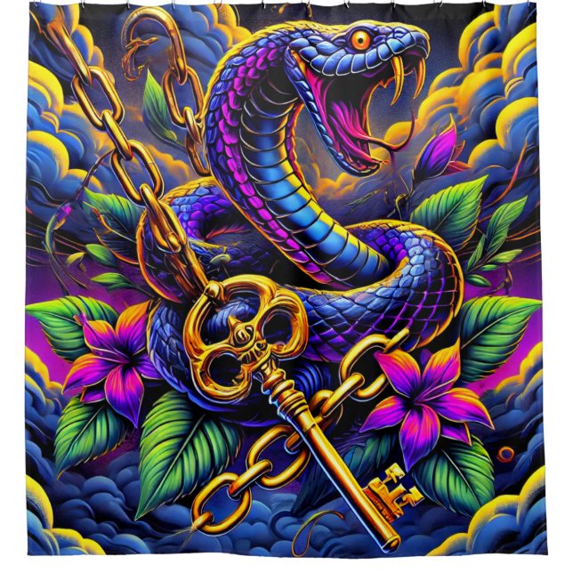 Rideaux De Douche Snake Art (Devant)