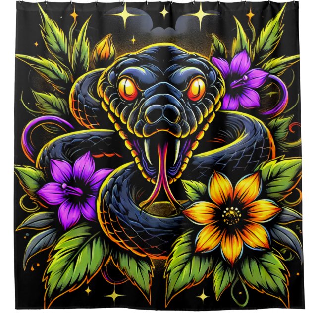Rideaux De Douche Snake Art Shower Curtain (Devant)