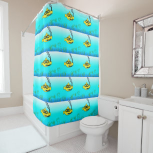 Rideaux De Douche Snorkel Poisson caricature Poisson d'or