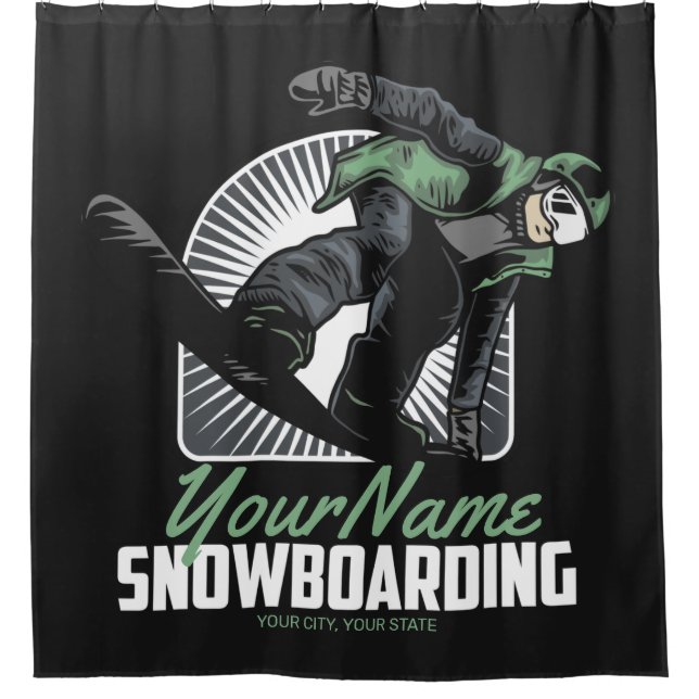 Rideaux De Douche Snowboarding (Devant)