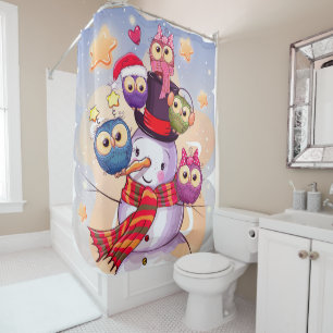 Rideaux De Douche Snowman & Owls
