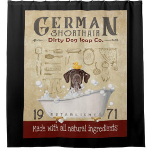 Rideaux De Douche Société allemande de savon de bain pour chien poin