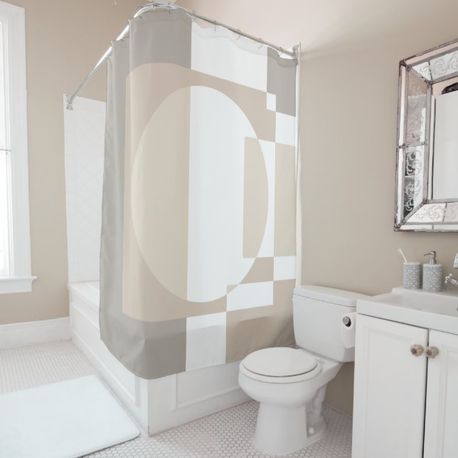 Rideaux De Douche Soft Geometric Blocks – Simple and Sleek (En situation)