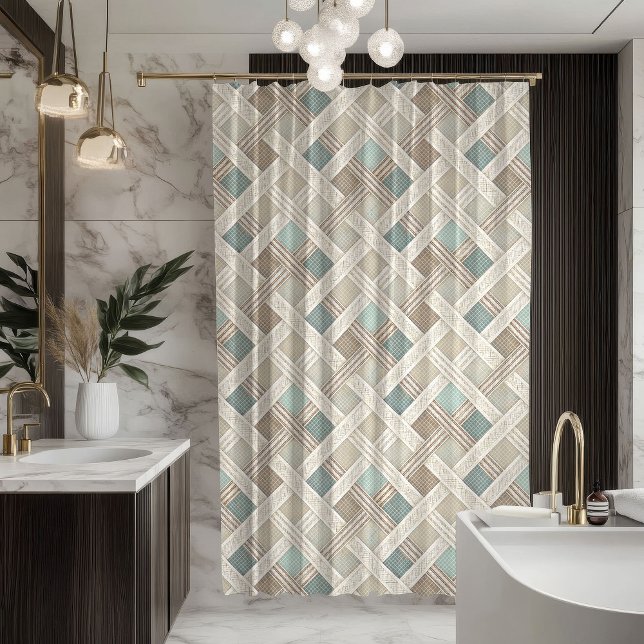 Rideaux De Douche Soft Geometric Curtain Minimalist Bathroom Style (Soft Geometric Curtain Minimalist Bathroom Style)