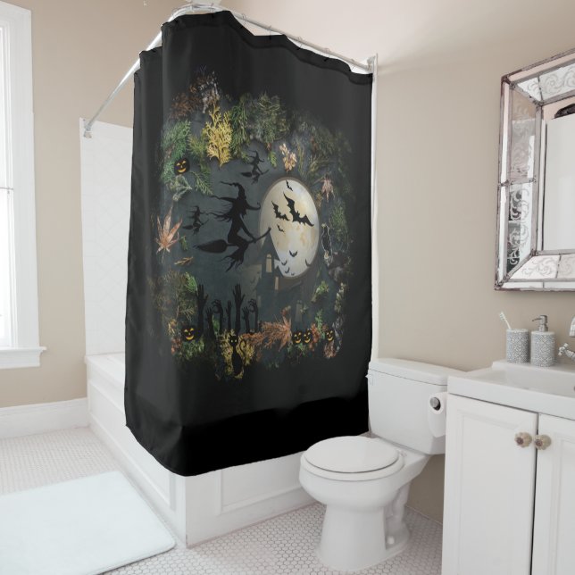 Rideaux De Douche Soirée de Witch (En situation)