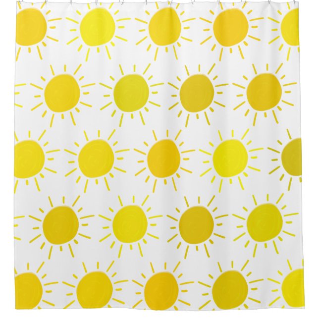 Rideaux De Douche Soleil Peint Whimsical Jaune Sun (Devant)