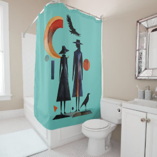Rideaux De Douche Sorcières modernes - une oeuvre d'art abstraite 2
