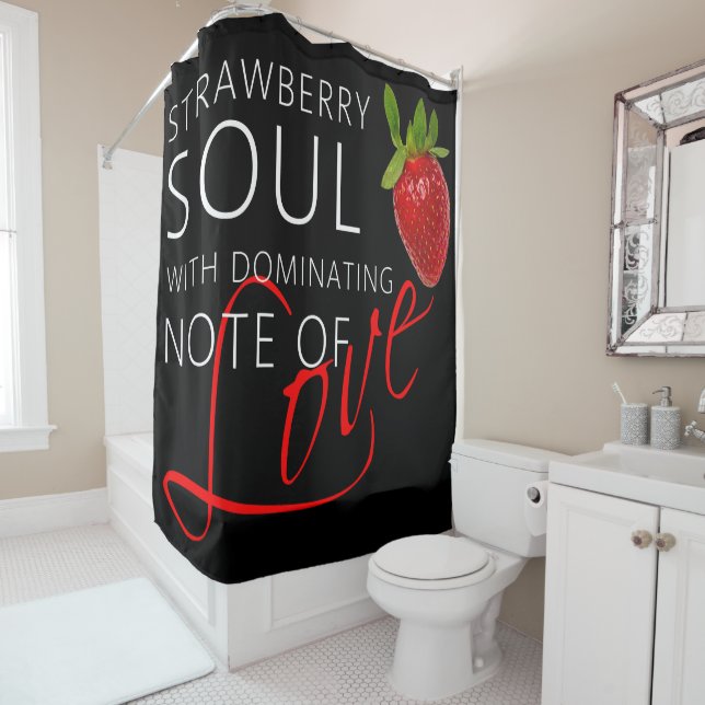 Rideaux De Douche Soul aux fraises foncé (En situation)