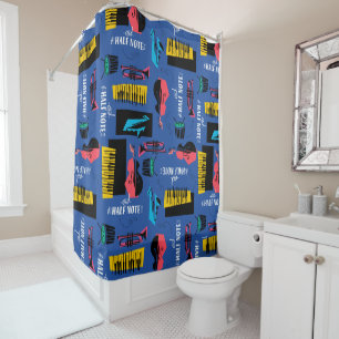 Rideaux De Douche Soul  Motif d'instruments de jazz