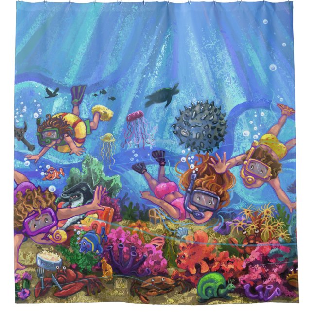 Rideaux De Douche Sous la mer (Devant)
