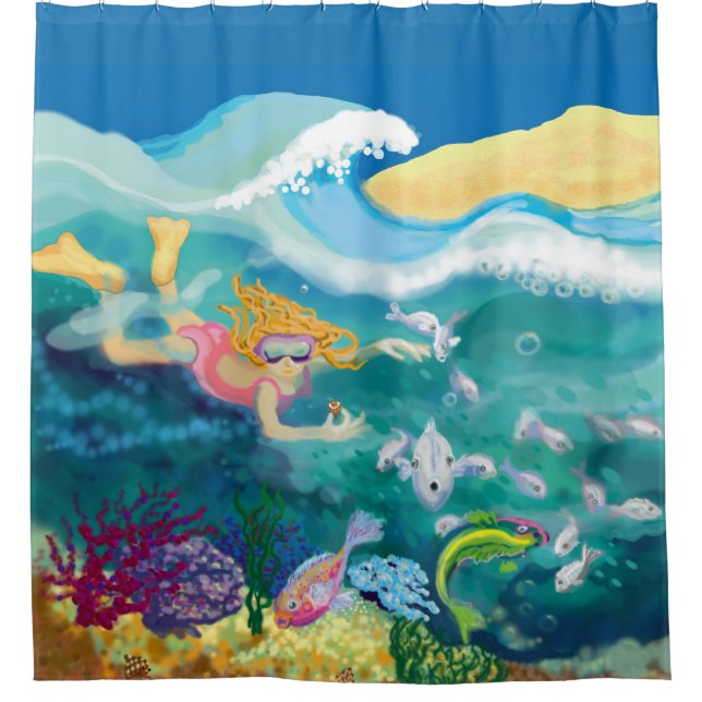 Rideaux De Douche Sous la mer (Devant)