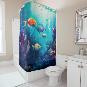Rideaux De Douche Sous le paysage marin
