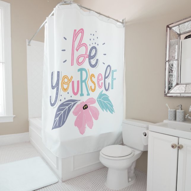 Rideaux De Douche Soyez vous-même | Fleurs Pastel (En situation)