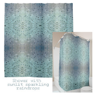 Rideaux De Douche Sparkling Raindrops Boho Chic Aqua
