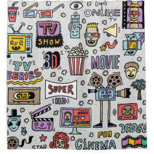 Rideaux De Douche Spectacles TV, Séries et Films Drôle Doodle vintag