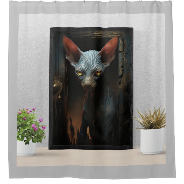 Rideaux De Douche Sphynx noir (Devant)