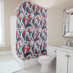 Rideaux De Douche Spider-Man   Motif de caractère géométrique