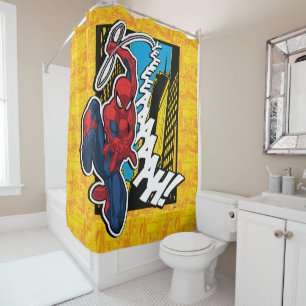 Rideaux De Douche Spider-Man   Panneaux animés tournants Web Pop Art