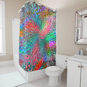 Rideaux De Douche Spirale lisse dans des taches de couleur vive qui 