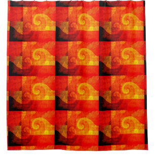 Rideaux De Douche Spiritueux antiques grunge - rouge orange